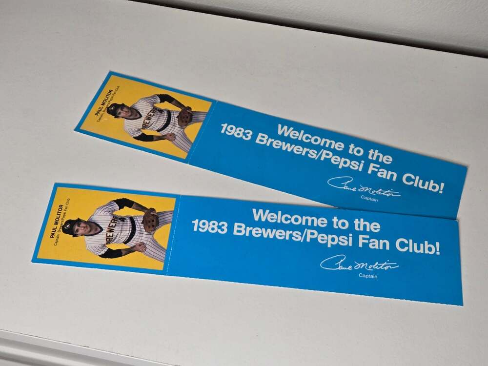 Vintage 1983 Milwaukee Brewers Pepsi Fan Club Paul Molitor Stadium Map Ticket.